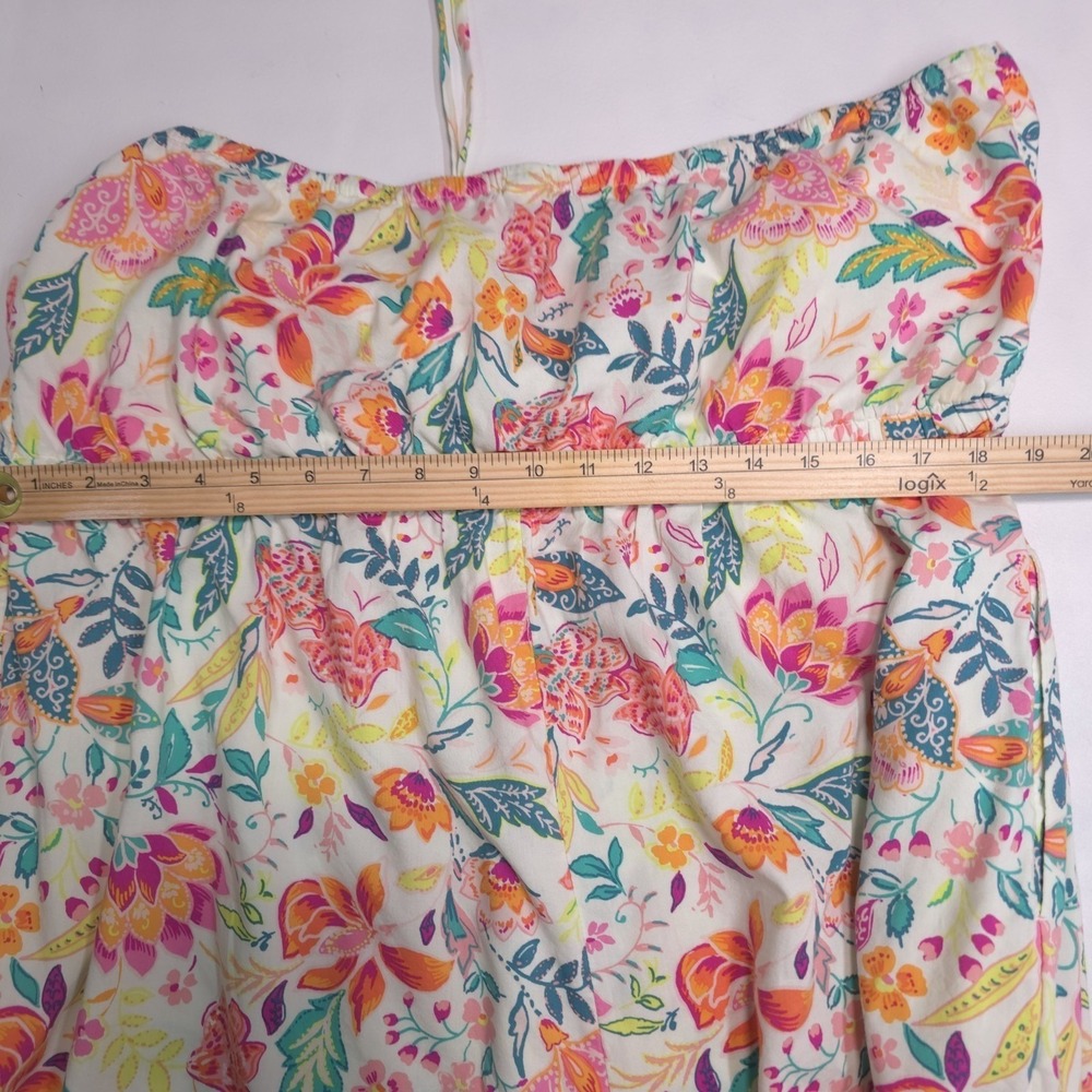 Old Navy XXL Floral Halter Neck Romper with Ring Detail Elastic Waist Multicolor - Picture 9 of 16